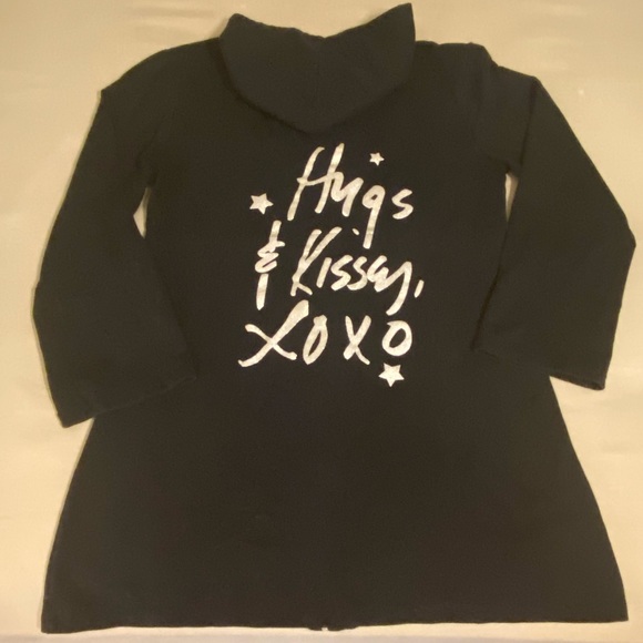 XOXO Other - XOXO Loungewear Robe Coverup Zip Front Hoodie Black/Silver Sz M